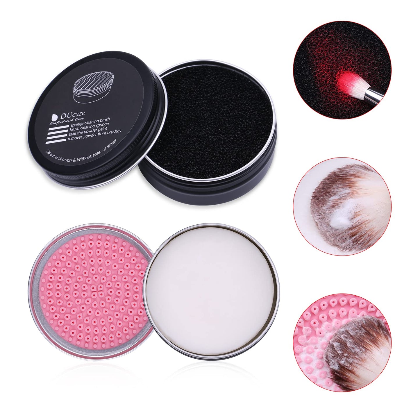 DUcare Makeup Brush Cleaner Makeup Brushes Solid Soap Cleanser with Color Removal Sponge Brush Cleaning Mat, Silicone Makeup Cleaning Cosmetic Cleaner Beauty & Personal Care DUcare