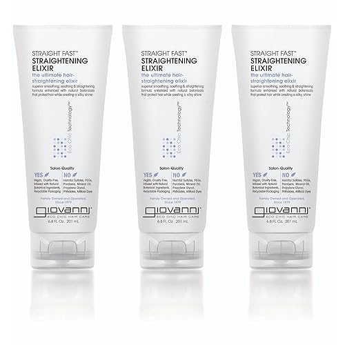 GIOVANNI ECO CHIC Straight Fast Straightening Elixir - Helps Smooth Curls & Straighten Hair, Temporarily Straightens Hair, Heat Protectant Beauty & Personal Care GIOVANNI