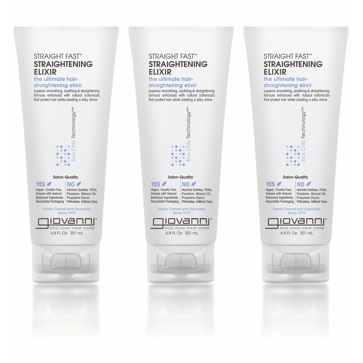 GIOVANNI ECO CHIC Straight Fast Straightening Elixir - Helps Smooth Curls & Straighten Hair, Temporarily Straightens Hair, Heat Protectant Beauty & Personal Care GIOVANNI