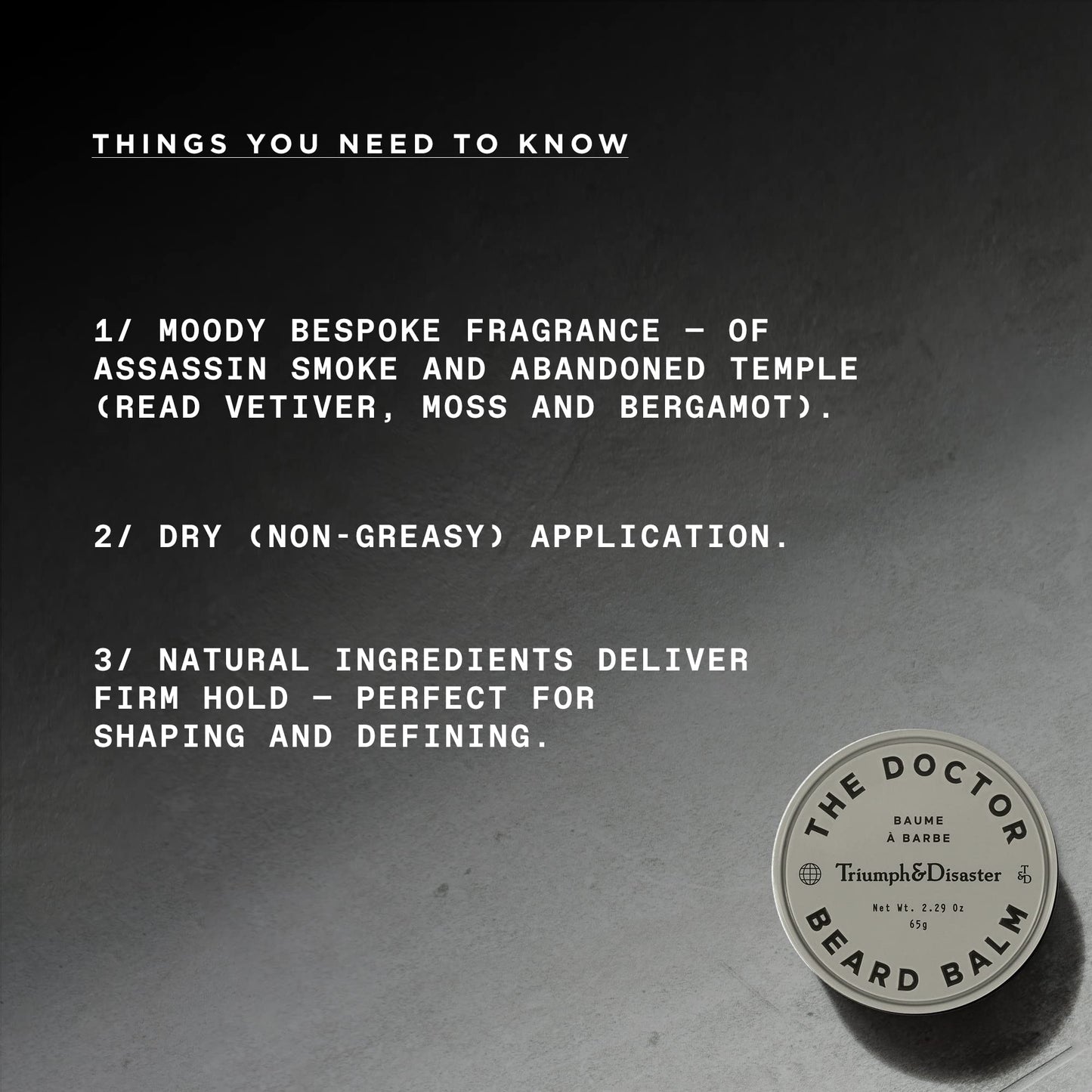 TRIUMPH & DISASTER - The Doctor Beard Balm - Firm Hold & Non-Greasy - Natural Finish, 2.29 oz Beauty and Personal Care TRIUMPH & DISASTER