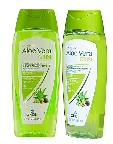 Grisi Aloe Vera Shampoo, Moisturizing Shampoo with Aloe Vera Extract, Paraben-Free, Hair Product for Soft and Shiny Hair, 2-Pack of 13.5 FL Oz each, 2 Beauty & Personal Care Grisi