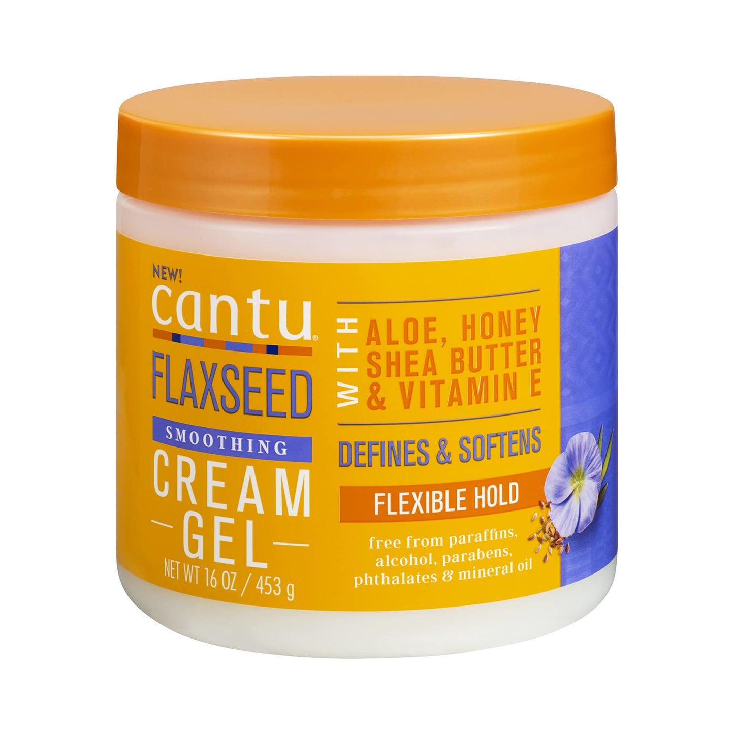 Cantu Flaxseed Styling Cream Gel with Aloe, Honey, Shea Butter & Vitamin E 16 oz Beauty & Personal Care Cantu