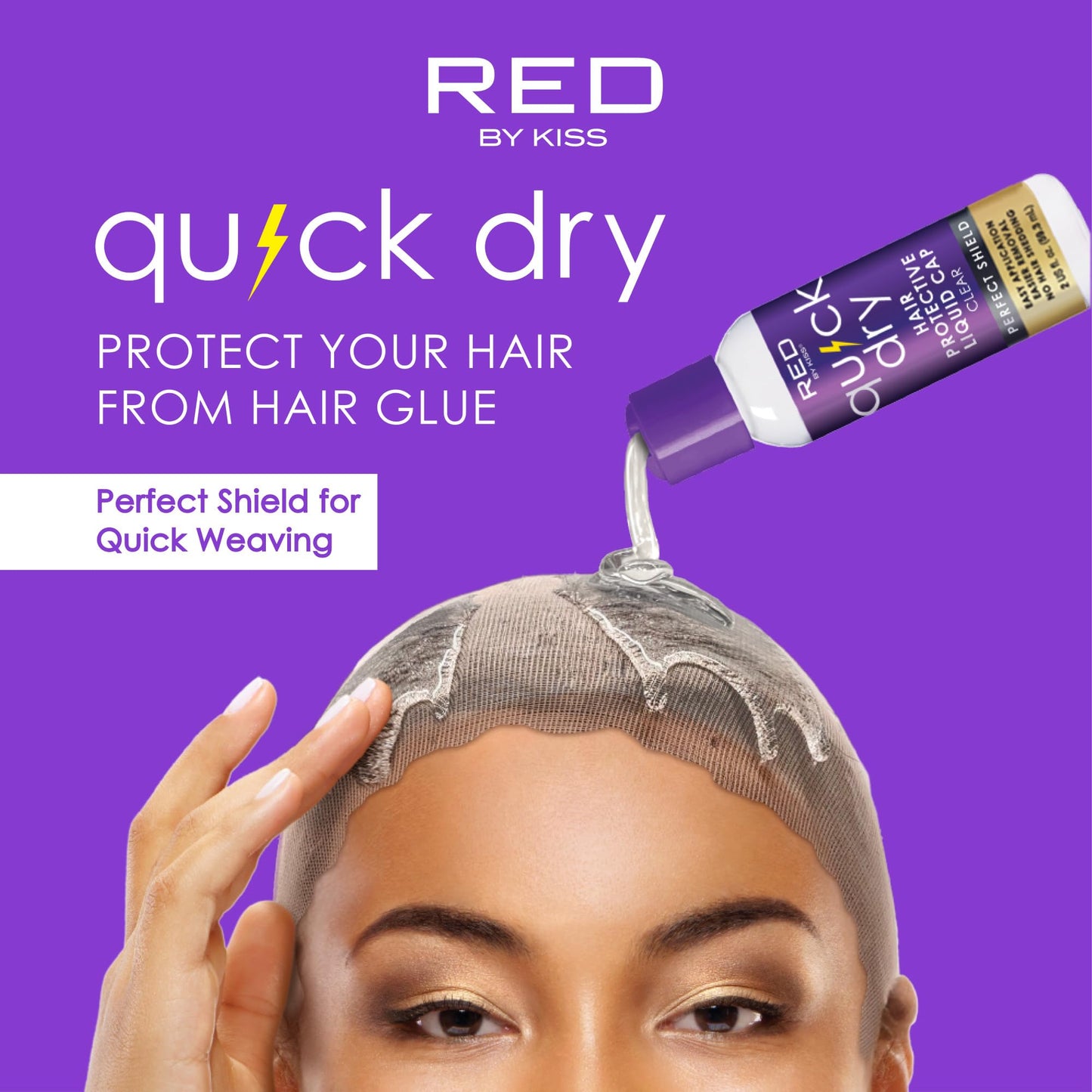 Red by Kiss Quick Dry Hair Protective Liquid Cap, Strong Lightweight Protection from Weaves Glue Damage, Fast Application, Quick Drying, & Easy Beauty & Personal Care Red by Kiss