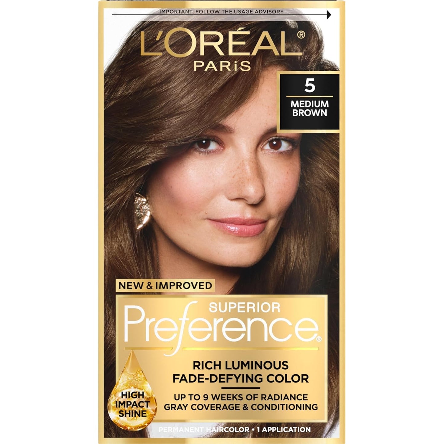 L’Oreal ParisSuperior Preference Permanent Hair Color, 5 Medium Brown 1 ea Beauty & Personal Care L'Oreal Paris