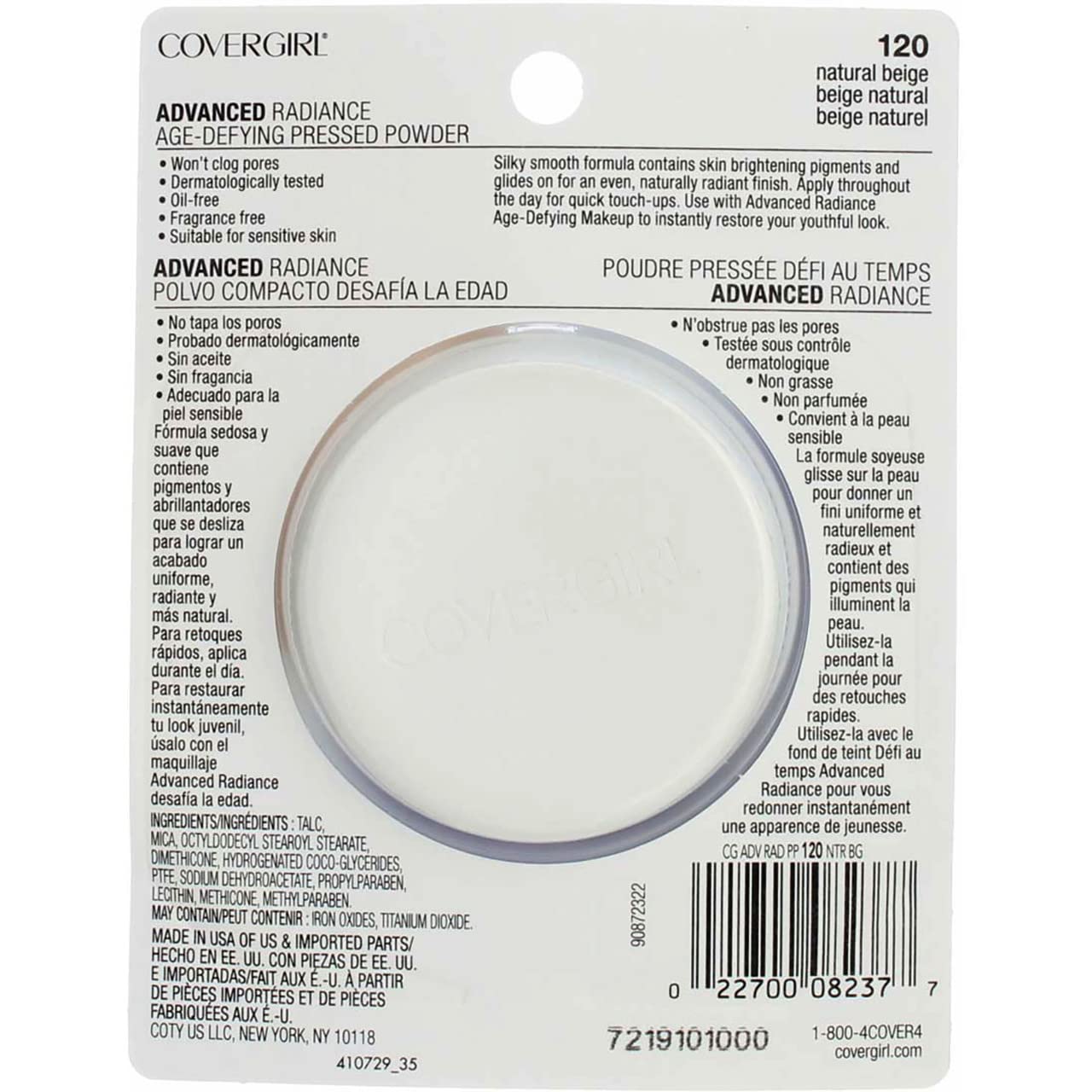 COVERGIRL Advanced Radiance Age-Defying Pressed Powder Natural Beige 120.39 Ounce (packaging may vary) Beauty & Personal Care COVERGIRL