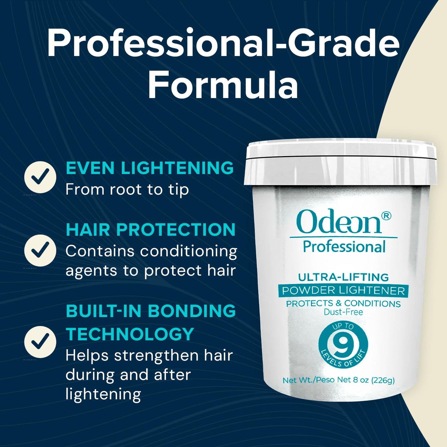 Odeon Professional Ultra-Lifting Lightener 8oz - Bleach hair up to 9 levels. Perfect for balayage, highlights & full bleaching. Dust-free, easy mix Beauty & Personal Care Odeon