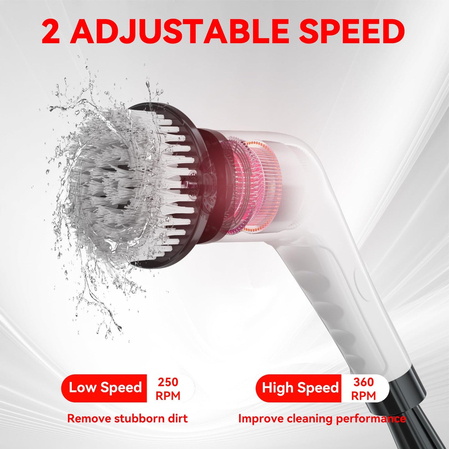 APLUSH Electric Spin Scrubber,Cordless Shower Cleaning Brush with 7 Replaceable Brush Heads, Adjustable 2 Speeds Extension Handle Power Cleaning Brush Beauty and Personal Care APLUSH