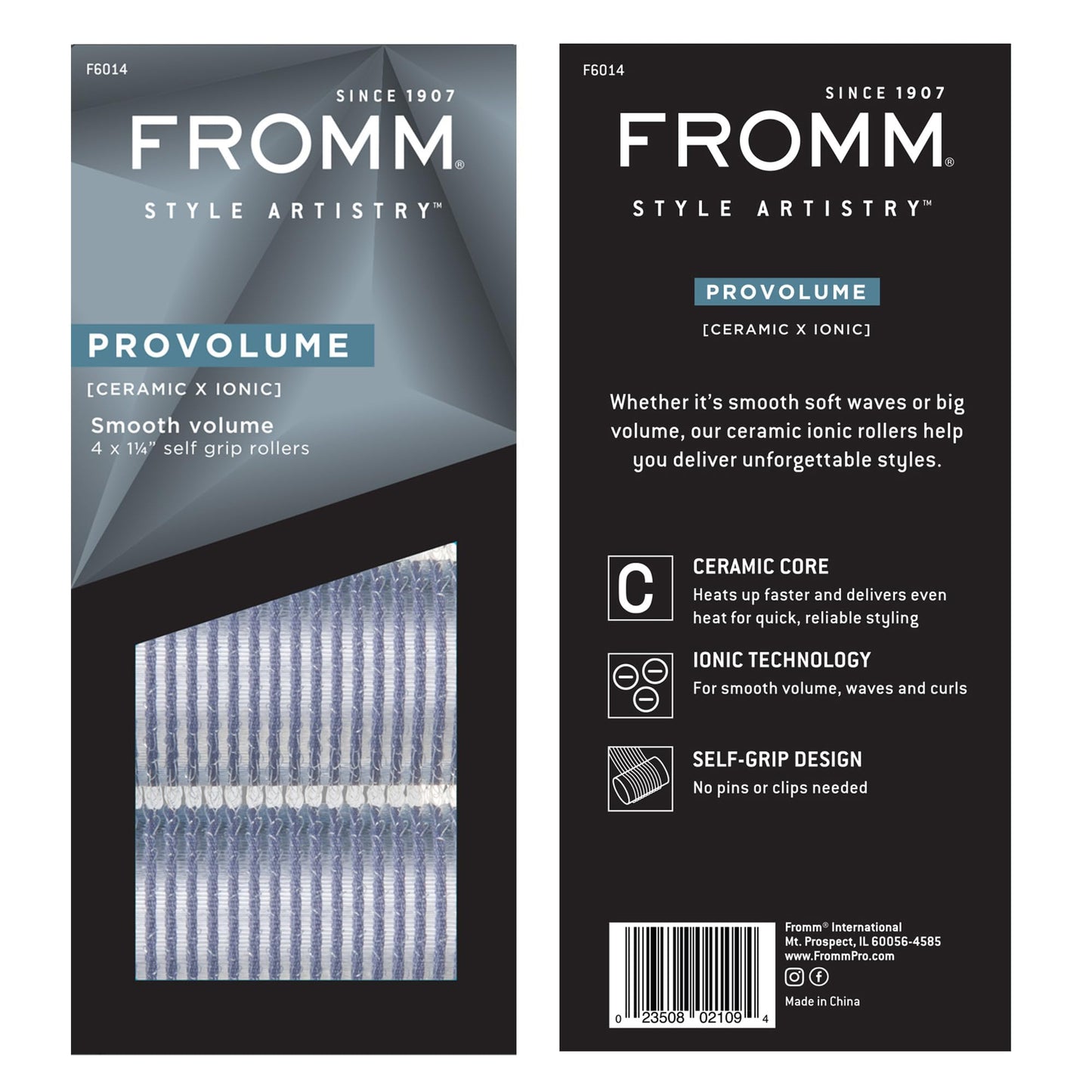 Fromm ProVolume 1.25" Self-Grip Ceramic Ionic Thermal Hair Rollers, 4 Count, Salon Quality Hair Curlers for Shorter or Medium Length Hair, Bangs Beauty and Personal Care Fromm