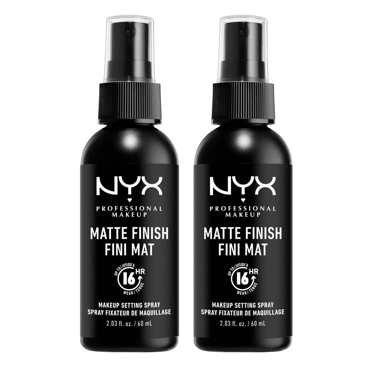 NYX PROFESSIONAL MAKEUP Makeup Setting Spray - Matte Finish, Long-Lasting Face Mist for up to 16HR Wear, Vegan Formula (Pack of 2) Beauty & Personal Care NYX PROFESSIONAL MAKEUP