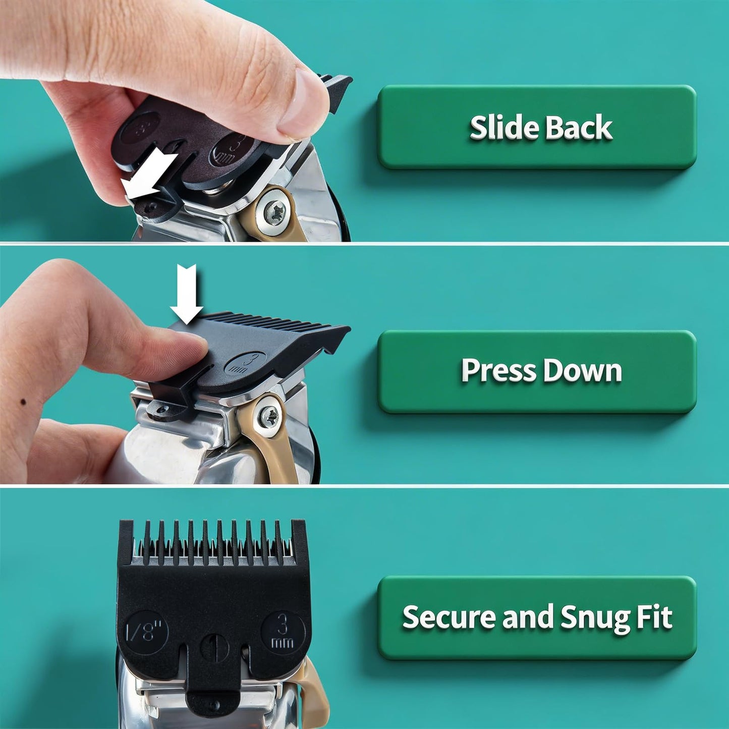 Clipper Guards Set Compatible with Most Wahl Clippers, Clipper Guides Replacement - 1/16" to 1/2", 6 Piece Set, Black Color Beauty and Personal Care LAVEST