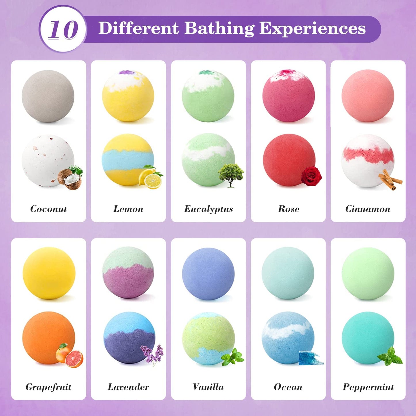 CalmNFiz 20PCS Bath Bombs for Women Presents Set Natural Wonderful Fizz Effect Bath Bomb with Shea Butter & Essential Oils, Bubble Bath Mothers Day Beauty and Personal Care CalmNFiz