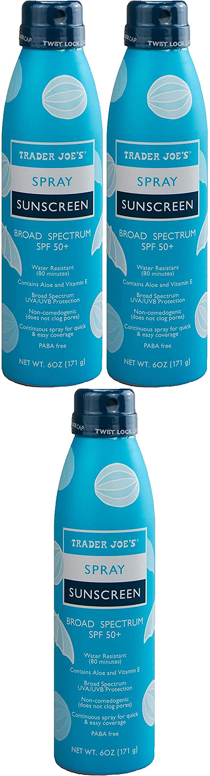 Trader Joe's Nourish Spray Sunscreen SPF 50+ Broad Spectrum Pack of 3 Beauty & Personal Care Trader Joe's