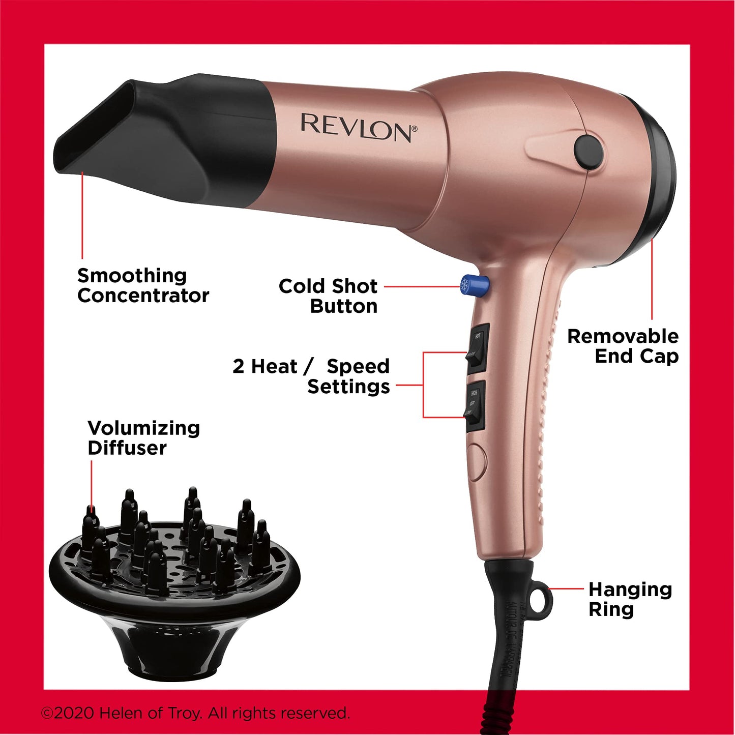 Revlon Light & Fast Hair Dryer | 1875W Stunning Blowouts Easily and Comfortably Beauty & Personal Care REVLON