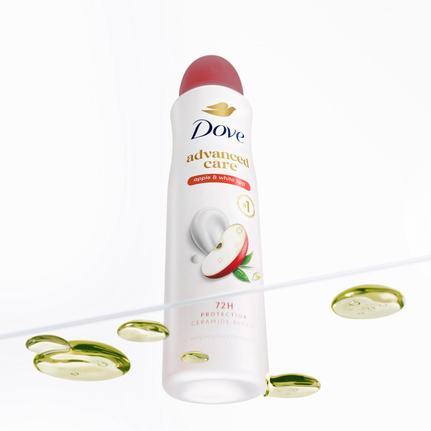 Dove Advanced Care Antiperspirant Deodorant Spray Apple & White Tea Antiperspirant deodorant to help skin barrier repair by boosting skin's ceramide Beauty and Personal Care Dove