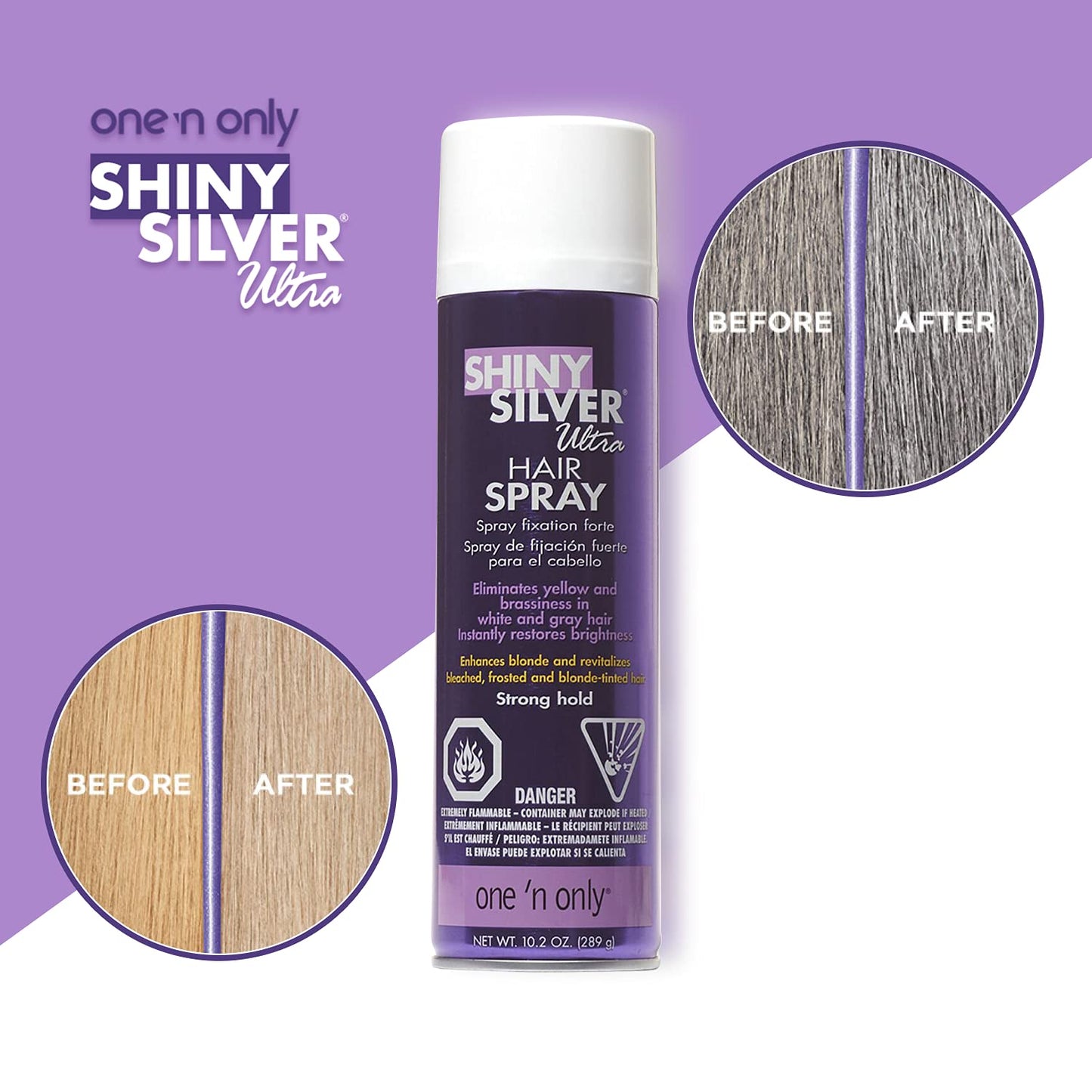 Shiny Silver Ultra Hairspray Strong Hold 10.2 Ounce (301ml) (2 Pack) Beauty & Personal Care SHINY SILVER
