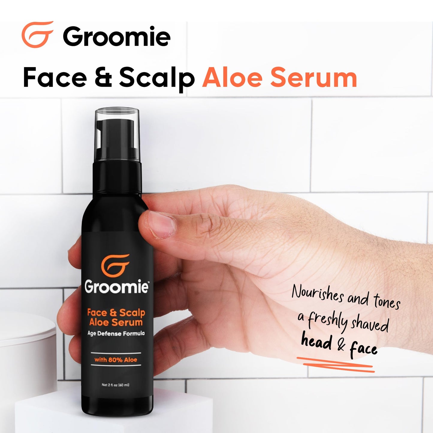 Groomie Face & Scalp Aloe Vera Serum - Hydrating, Soothing, and Moisturizing Skincare Formula, Daily Lightweight and Fast Absorbing, After-Shave Care Beauty and Personal Care Groomie
