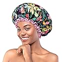 mikimini Shower Cap for Women and Grils,Pack of 1,Rainforest Bath Shower Caps with Pink Lace,Reusable Waterproof Shower Hat for Girls (Medium,Floral) Beauty & Personal Care mikimini