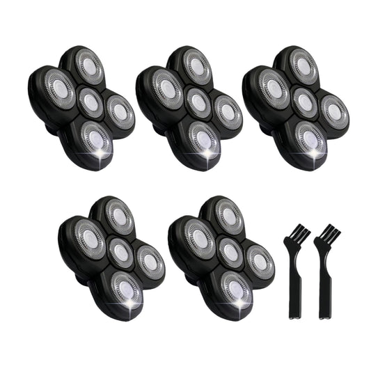 5 pcs Blades Refills Compatible with Freebird Head Shaver, 5 Blades Shaver Replacement Heads for Bald Men Freedom Grooming + 2 Cleaning Brush (5pcs) Beauty and Personal Care MAEATHOO Default Title