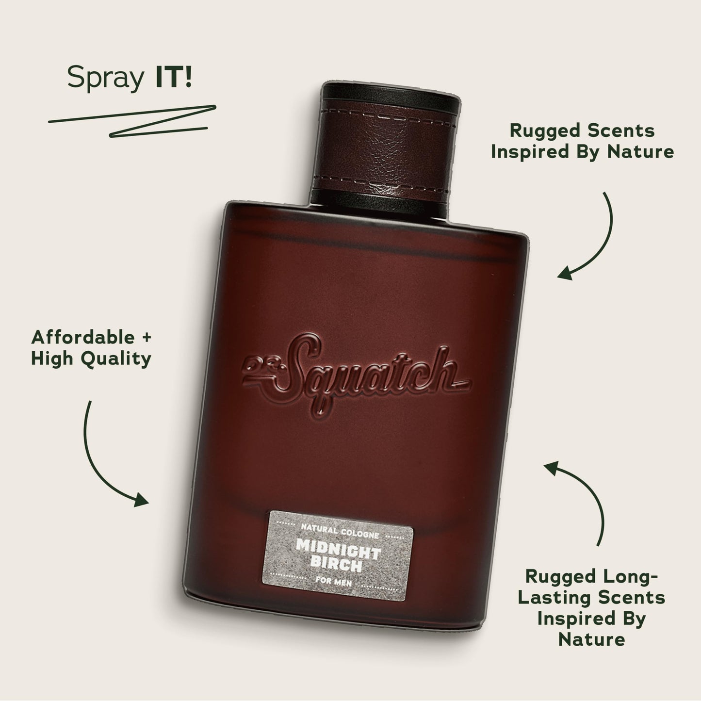 Dr. Squatch Natural Cologne for Men - Scent-Lock Technology and Sustainably-Sourced Ingredients - Midnight Birch Cologne (1.7 fl oz) Beauty & Personal Care Dr. Squatch