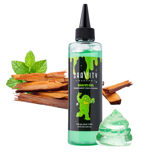 Non-Foaming Shave Gel for Men - Professional Barber-Grade Shaving Gel, Moisturizing & Skin Replenishing, Smooth Close Shave. 6.8 oz, Sandalwood scent Beauty & Personal Care GRAVITY RAZORS