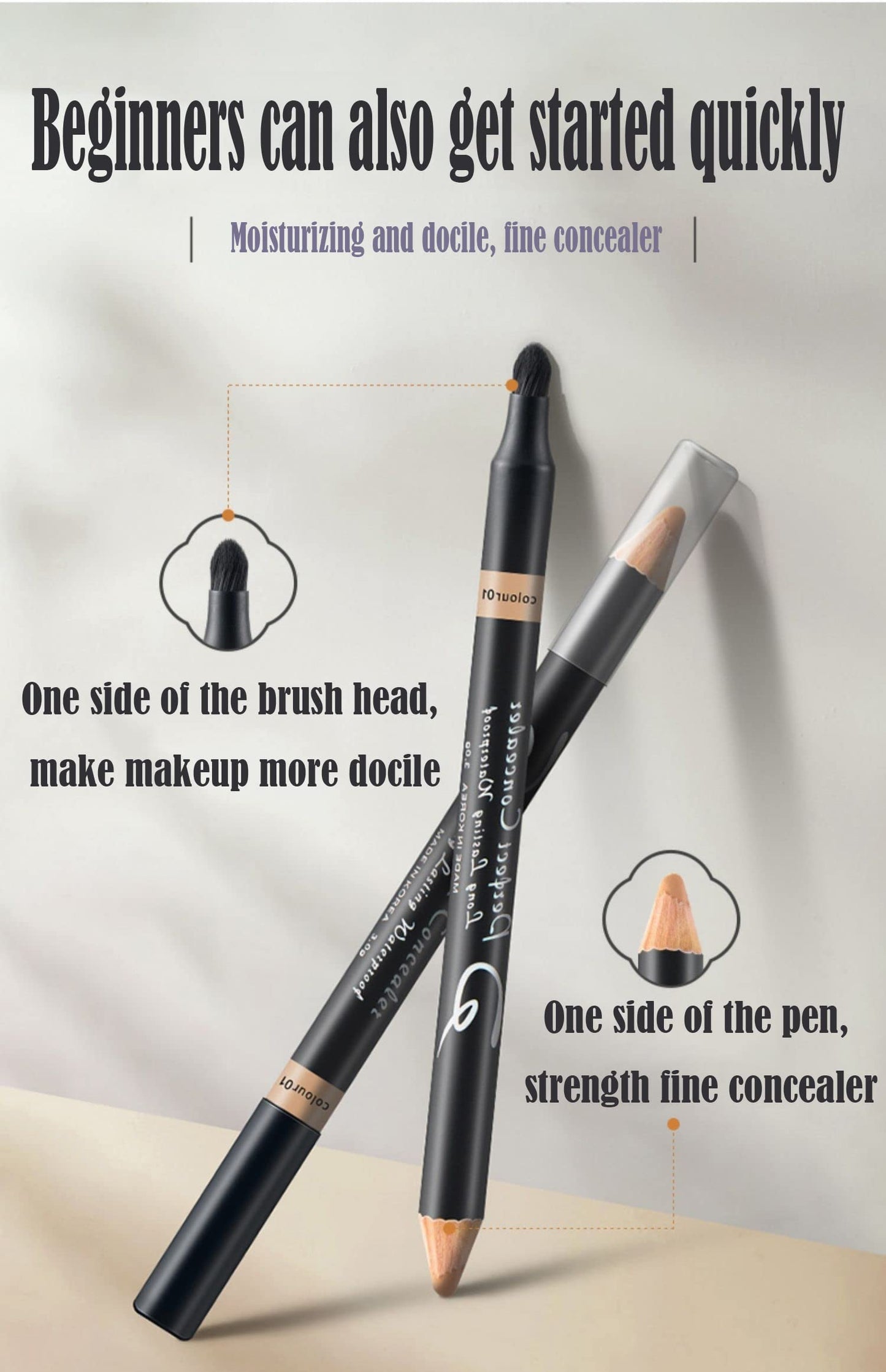 AKARY Concealer Pencil, 2 in 1 Dual-Sided Full Range of Coverage Concealer Pencil for Face, Professional Foundation Concealer for Eye Dark Circles Beauty & Personal Care AKARY