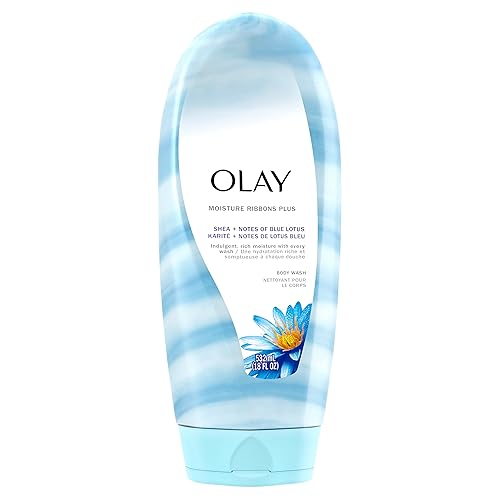 Olay Moisture Ribbons Plus Shea + Notes of Blue Lotus Body Wash, 18 oz Beauty & Personal Care Olay
