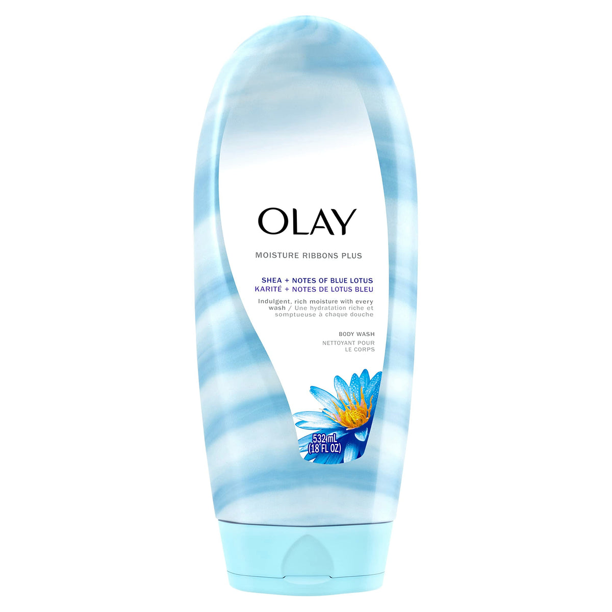 Olay Moisture Ribbons Plus Shea + Notes of Blue Lotus Body Wash, 18 oz Beauty & Personal Care Olay