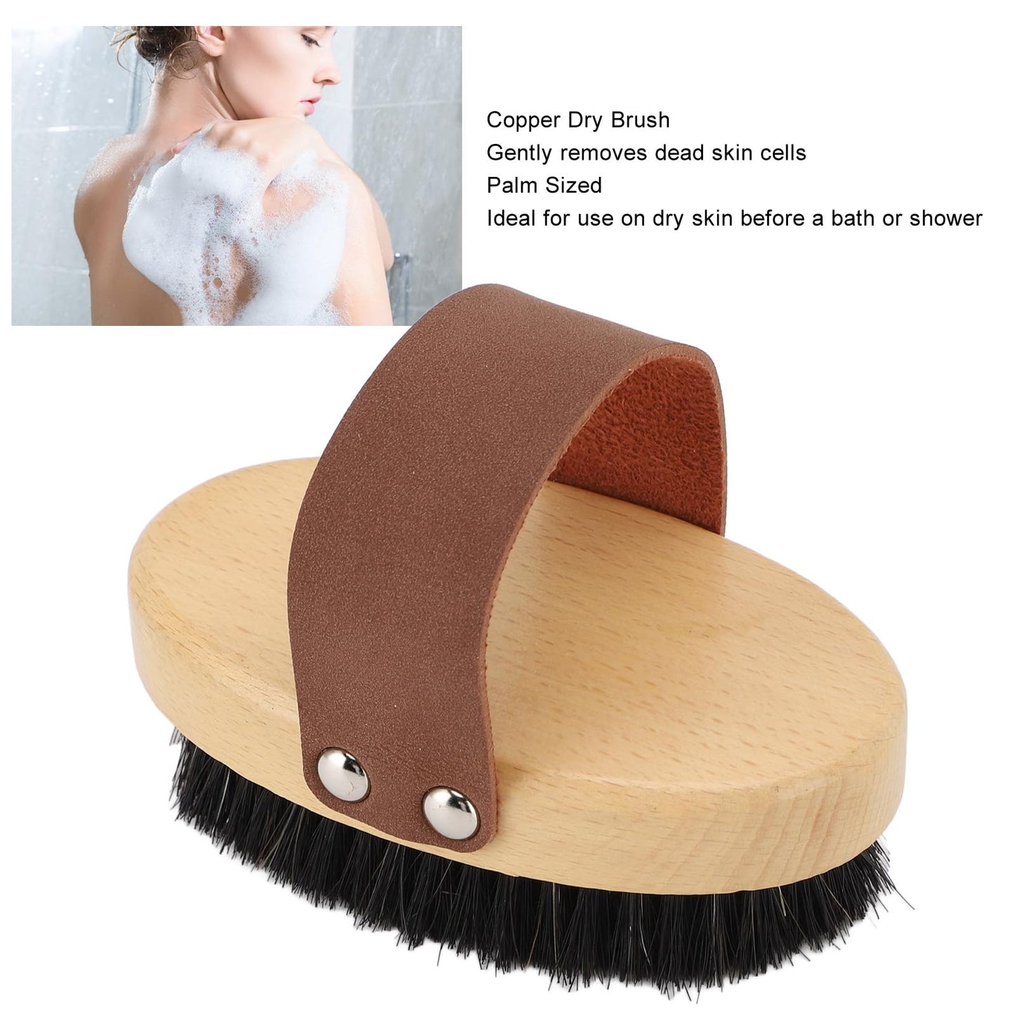 ZJchao Copper Body Brush, Dry Brushing Body Brush Copper Scrubber Exfoliating Dry Brushing Body Brush Exfoliator Massage Body Scrubber for Men Women Beauty and Personal Care ZJchao