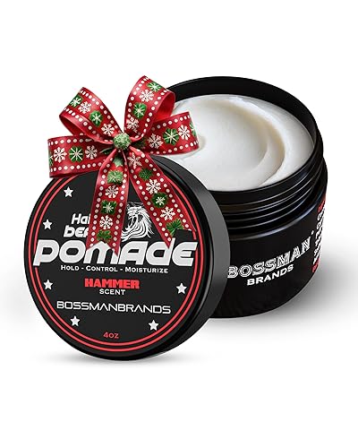 Bossman Hair & Beard Pomade for Men (Hammer Scent) - Medium Hold & Moisturizing for Hair, Beard & Mustache Styling - Made in USA Beauty & Personal Care Bossman