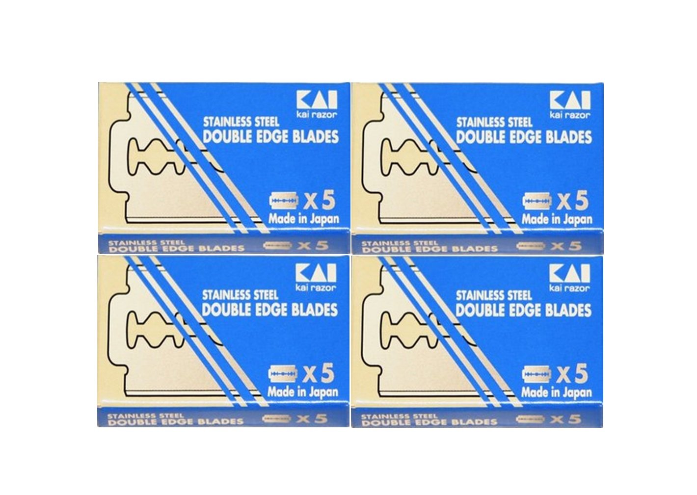 20 Kai Stainless Steel Double Edge Razor Blades Beauty and Personal Care KAI