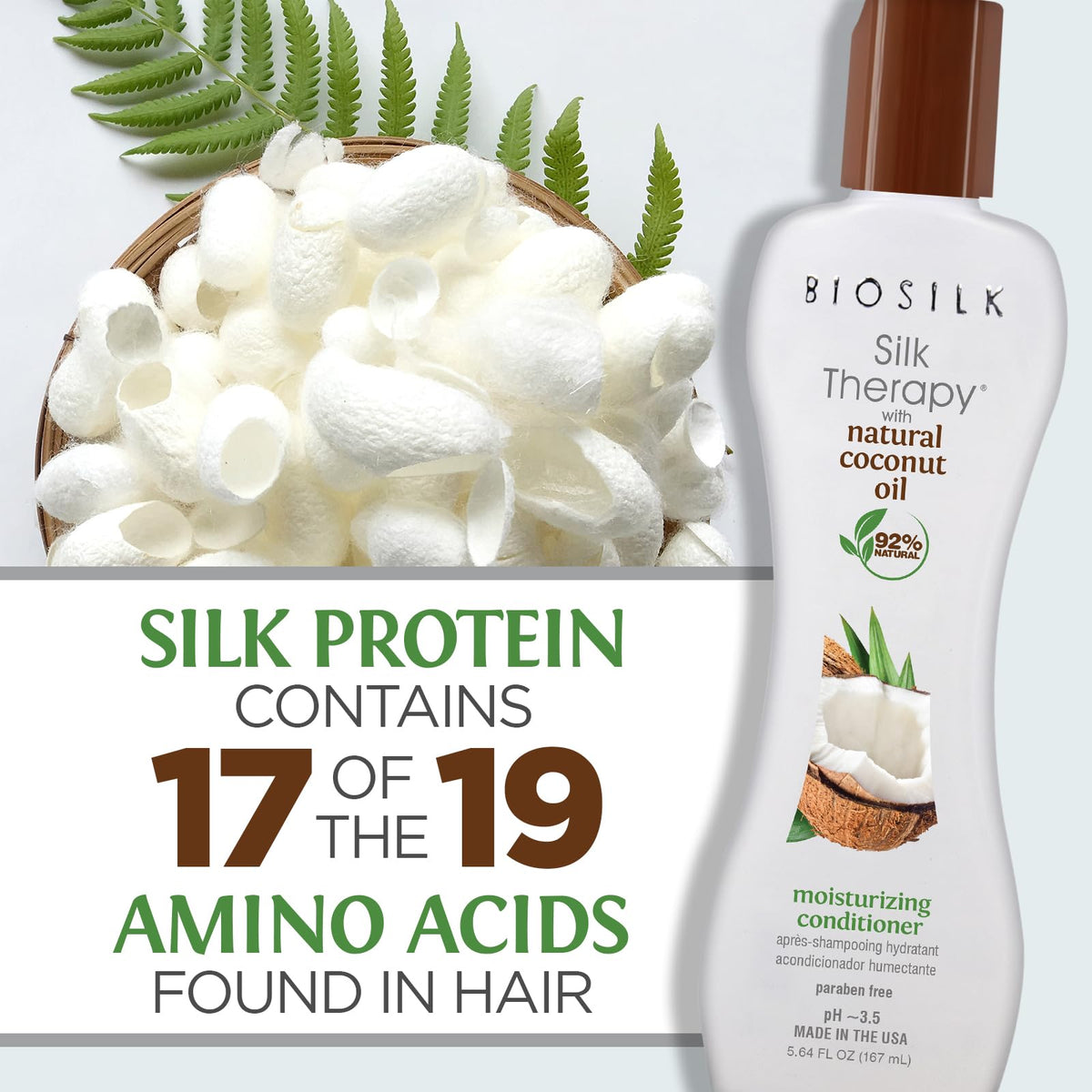 BioSilk Silk Therapy with Natural Coconut Oil Moisturizing Conditioner
