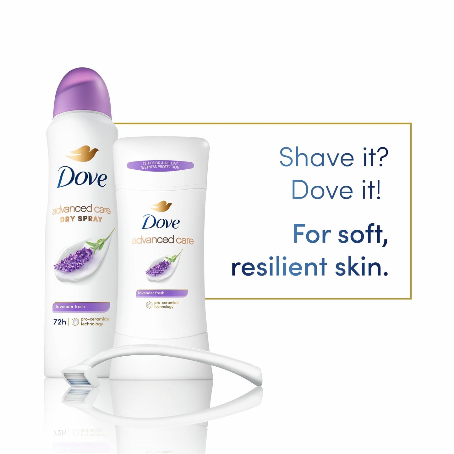 Dove Advanced Care Antiperspirant Deodorant Stick Lavender Fresh 4 ct for helping your skin barrier repair72 hr odor control and sweat protection Beauty and Personal Care Dove