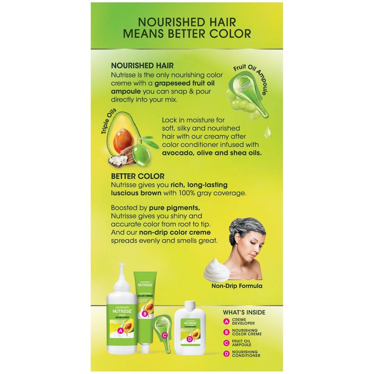 Garnier Nutrisse Nourishing Hair Color Creme, 61 Light Ash Brown (Mochaccino) (Packaging May Vary)