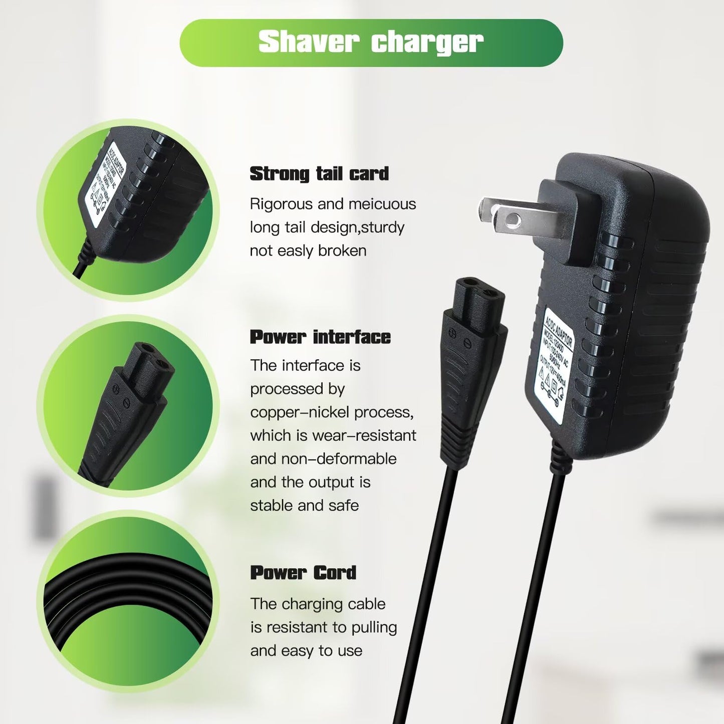 PQZFKSRU 4.9FT/1.5M Charger Replacement for Remington Shaver, Designed for Remington MS2-390, MS3-0004, MS3-2000, Black Electric Razor Power Cord Beauty and Personal Care PQZFKSRU