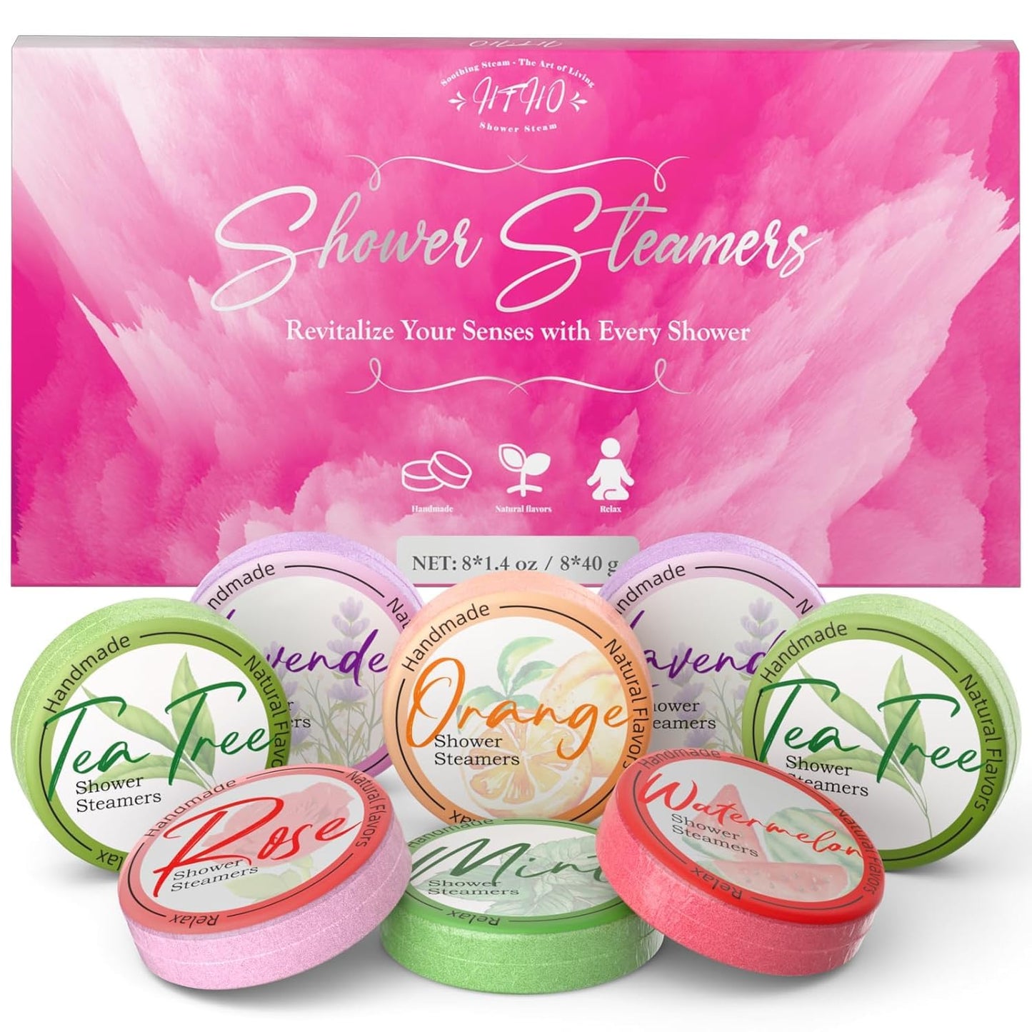 Shower Steamers Aromatherapy 8 Pack - Gifts for Women, Shower Bombs with Essential Oils, Self Care and Stress Relief Stocking Stuffers, Relaxation Beauty and Personal Care HFHO