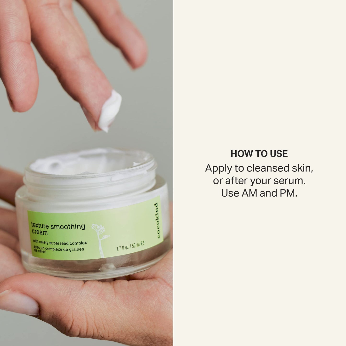 Cocokind Texture Smoothing Cream, Face Moisturizer with Squalane, Celery Seed and Cucumber, Face Lotion Moisturizer Face, Hydrating Face Cream Beauty & Personal Care Cocokind