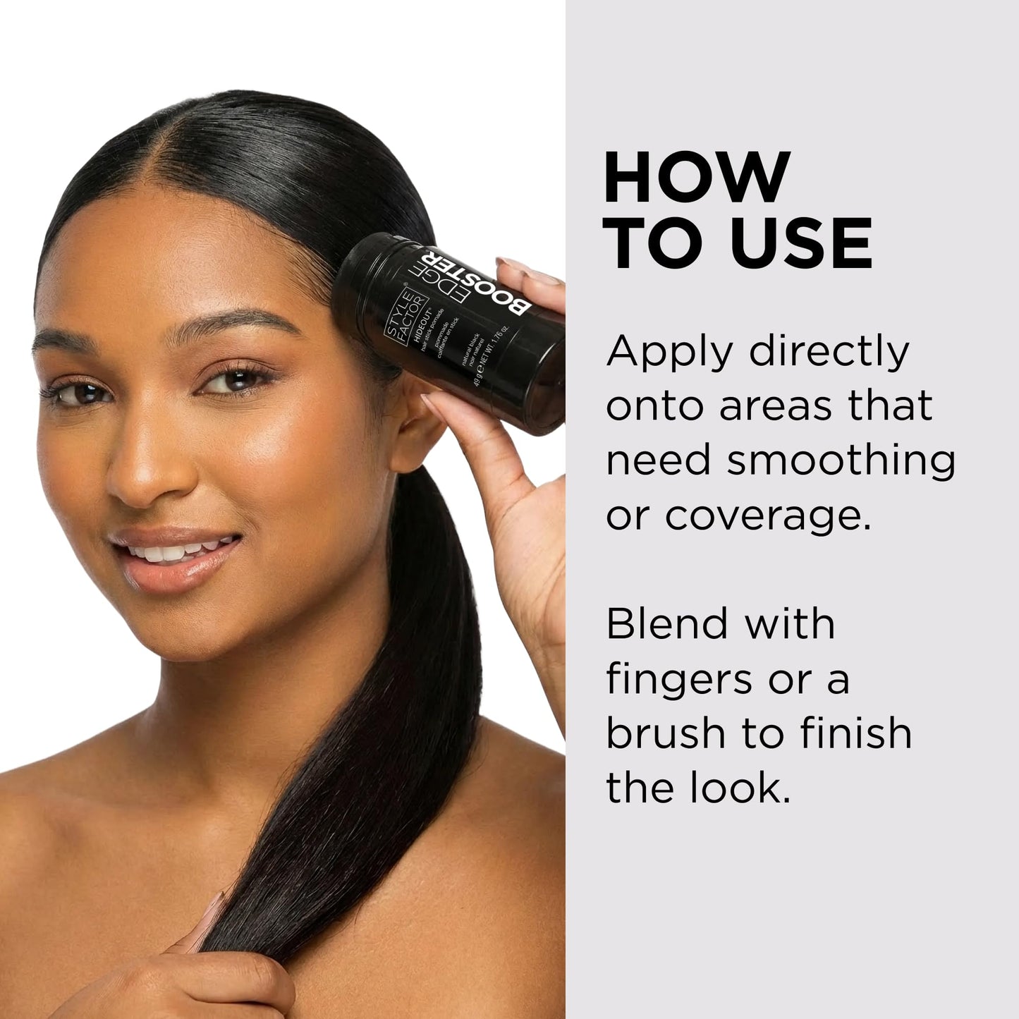 Style Factor EDGE BOOSTER Hideout Hair Pomade Stick | Strong Hold & Edge Concealer for Flyaways, Hair & Roots | Sleek Buns, Ponytails & Color Coverage Beauty & Personal Care Style Factor