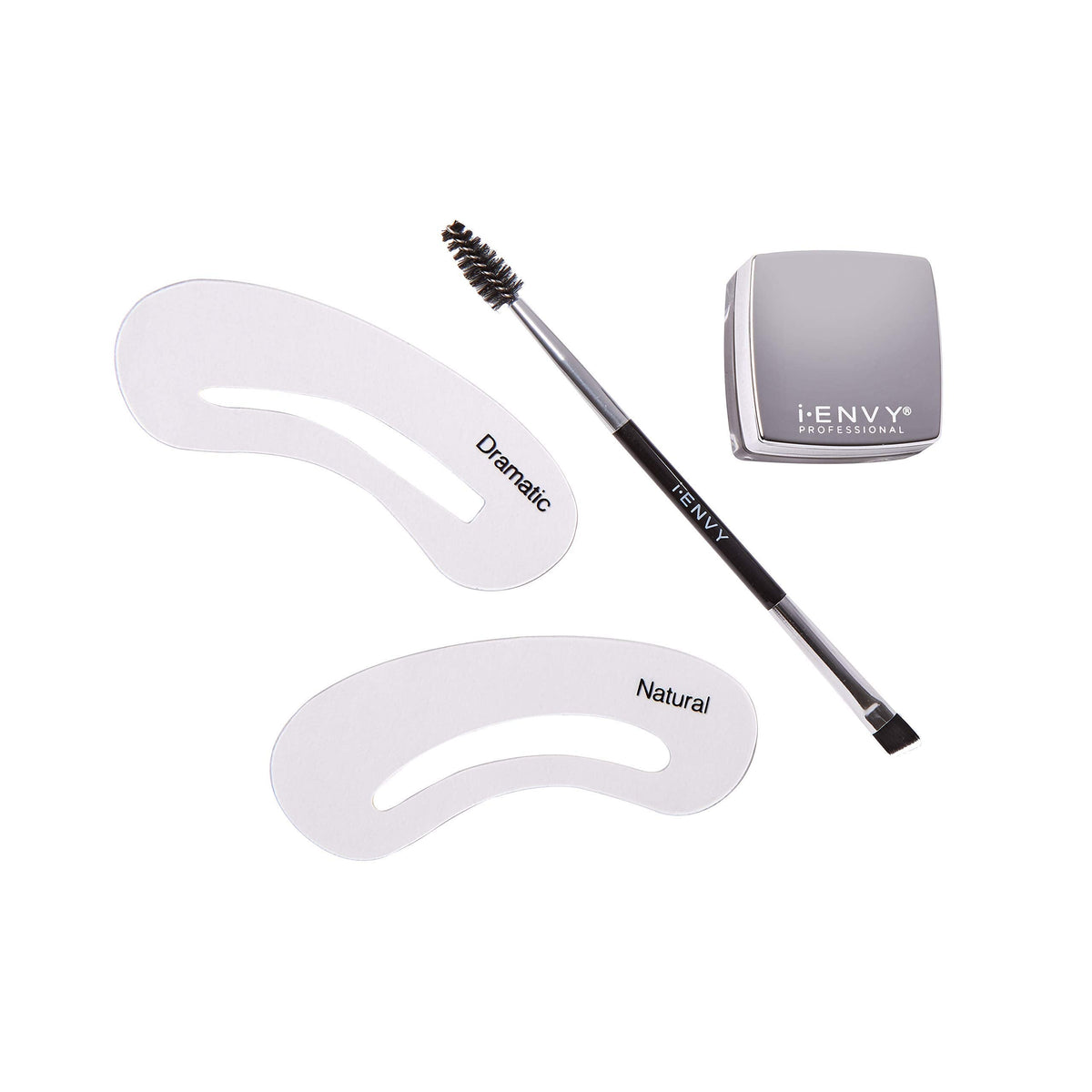 iEnvy by KISS All-In-One Brow Pomade Dark Brown KBPM01 Waterproof Long Lasting Mirror Cap Stencils Included Beauty & Personal Care i•ENVY