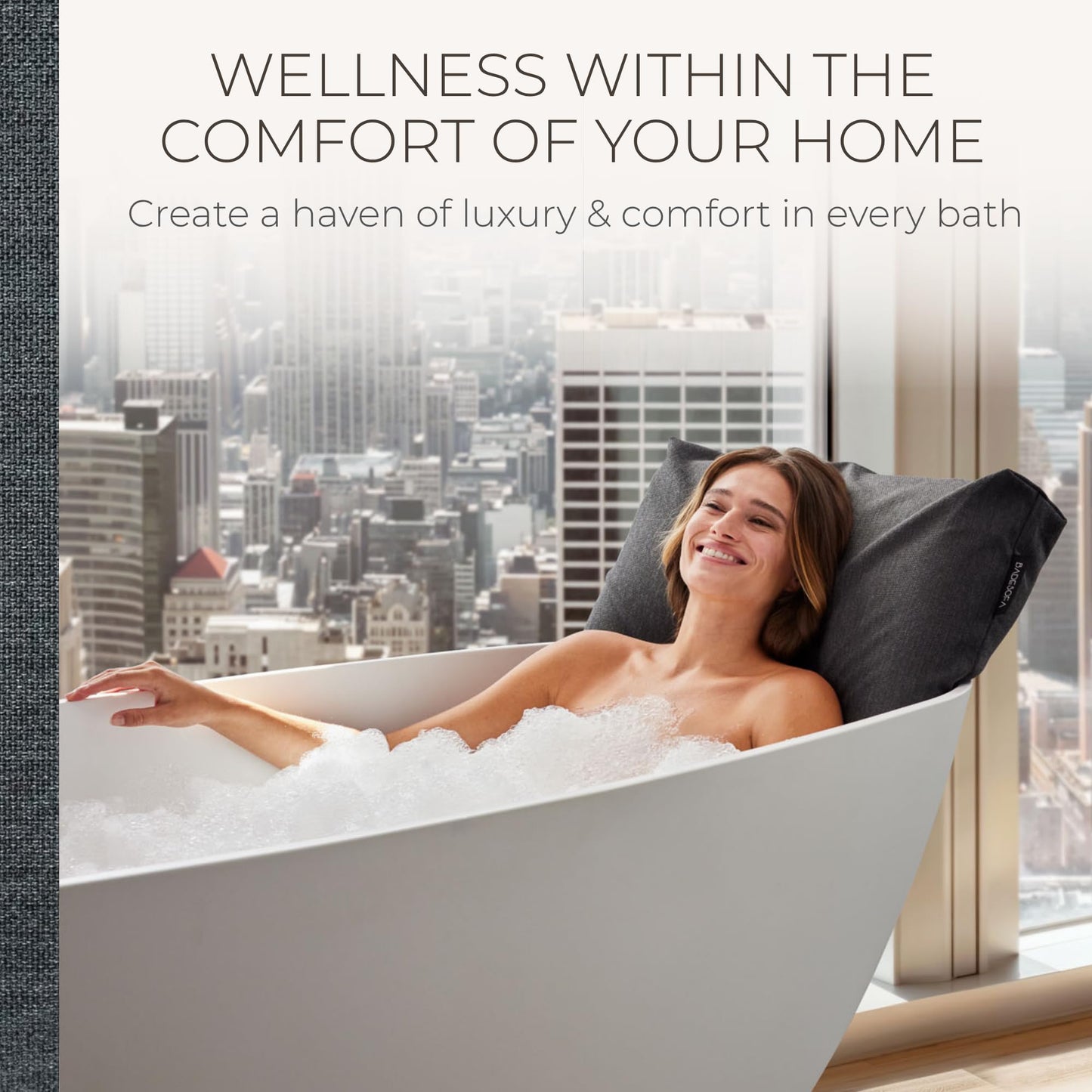 BADESOFA® Luxury Bath Pillow M - Lusciously Soft & Comfortable Tub Pillow for Bathtub - Washable & Quick-Drying Bath Back Pillow - Non-Slip Full Body Beauty and Personal Care BADESOFA