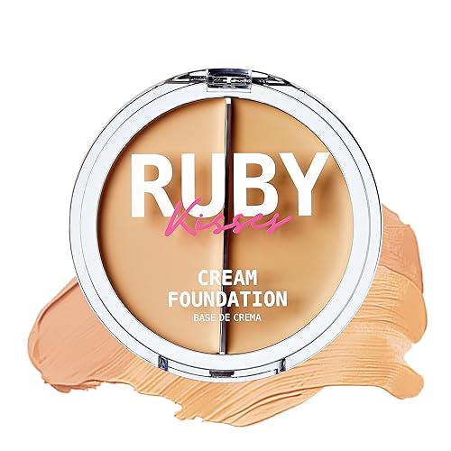 Ruby Kisses Cream Foundation 3D Face Creator 2-Color Foundation and Concealer, 12 Hour Wear Long Lasting, Medium to Full Coverage (Level 2) Beauty & Personal Care Ruby Kisses