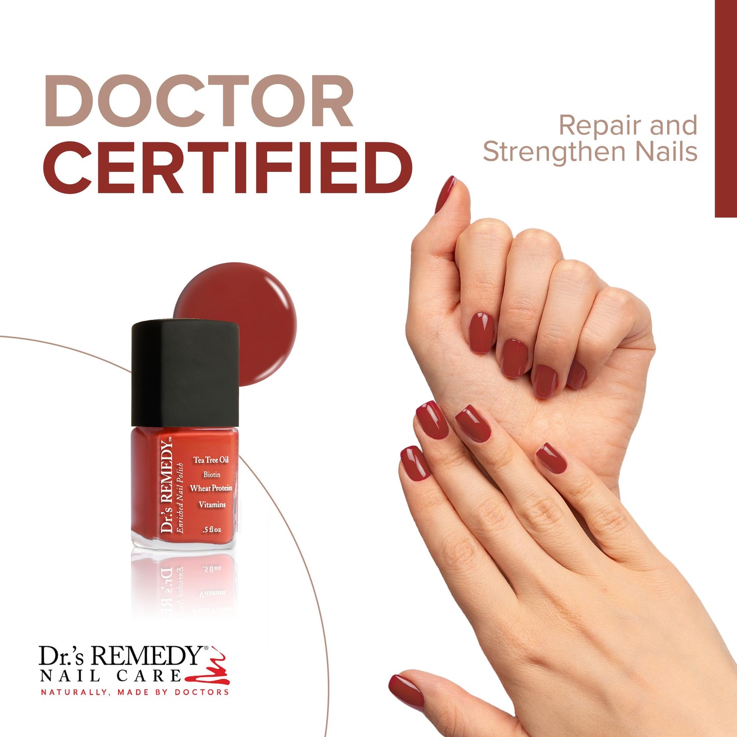 Dr’s Remedy Enriched Nail Polish: Non Toxic, All Natural, and Organic - Doctor Formulated: Strengthens, Restores, Heals, and Protects '24-Free' Beauty & Personal Care Dr.'s Remedy