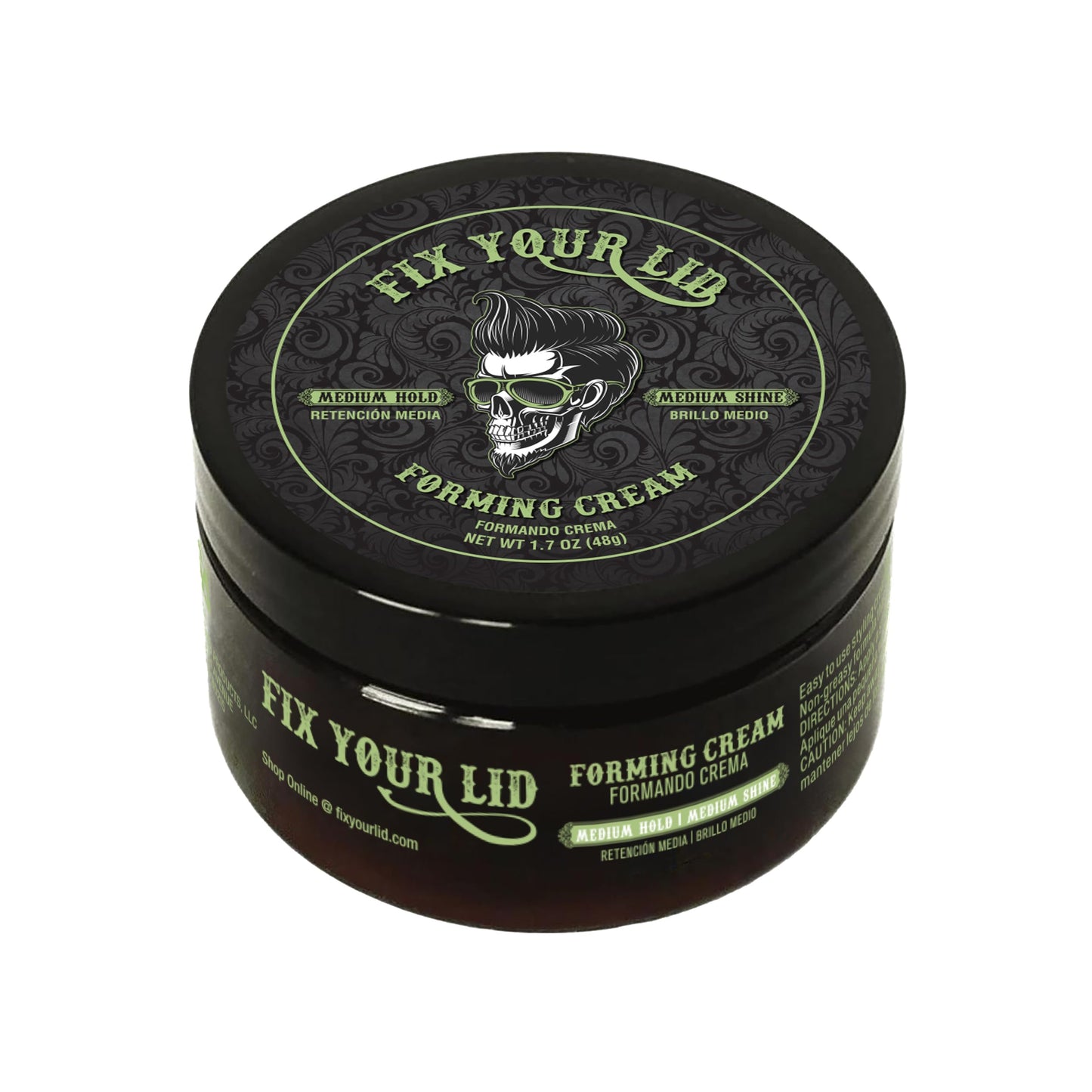 Fix Your Lid Forming Cream 3.75 oz Medium Hold Hair Cream For Men - Mens Hair Gel Medium Shine - All Day Hold Styling Cream For All Hairstyles - Easy Beauty & Personal Care Fix Your Lid