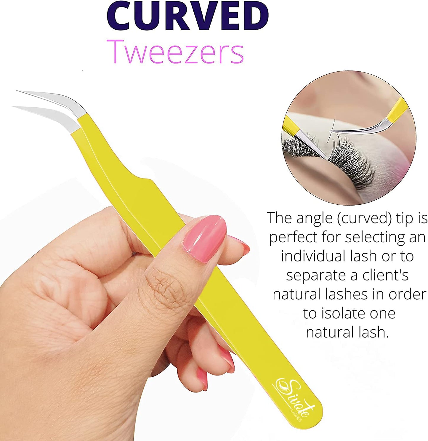 SIVOTE Lash Tweezers for Eyelash Extensions for Volume, Isolation & Classic Lashes, 3 Pack, Yellow Beauty & Personal Care SIVOTE