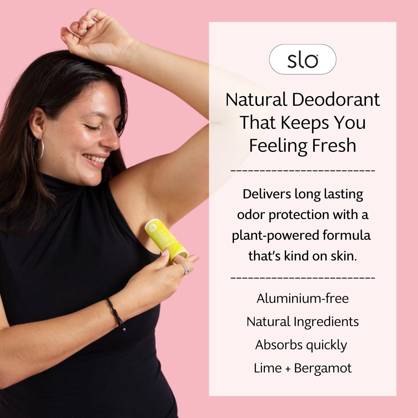 Slo Natural Deodorant - All Natural Ingredients - Aluminum Free Deodorant for Women - Vegan, Paraben and Cruelty Free - Paper Packaging - Lime + Beauty and Personal Care Slo
