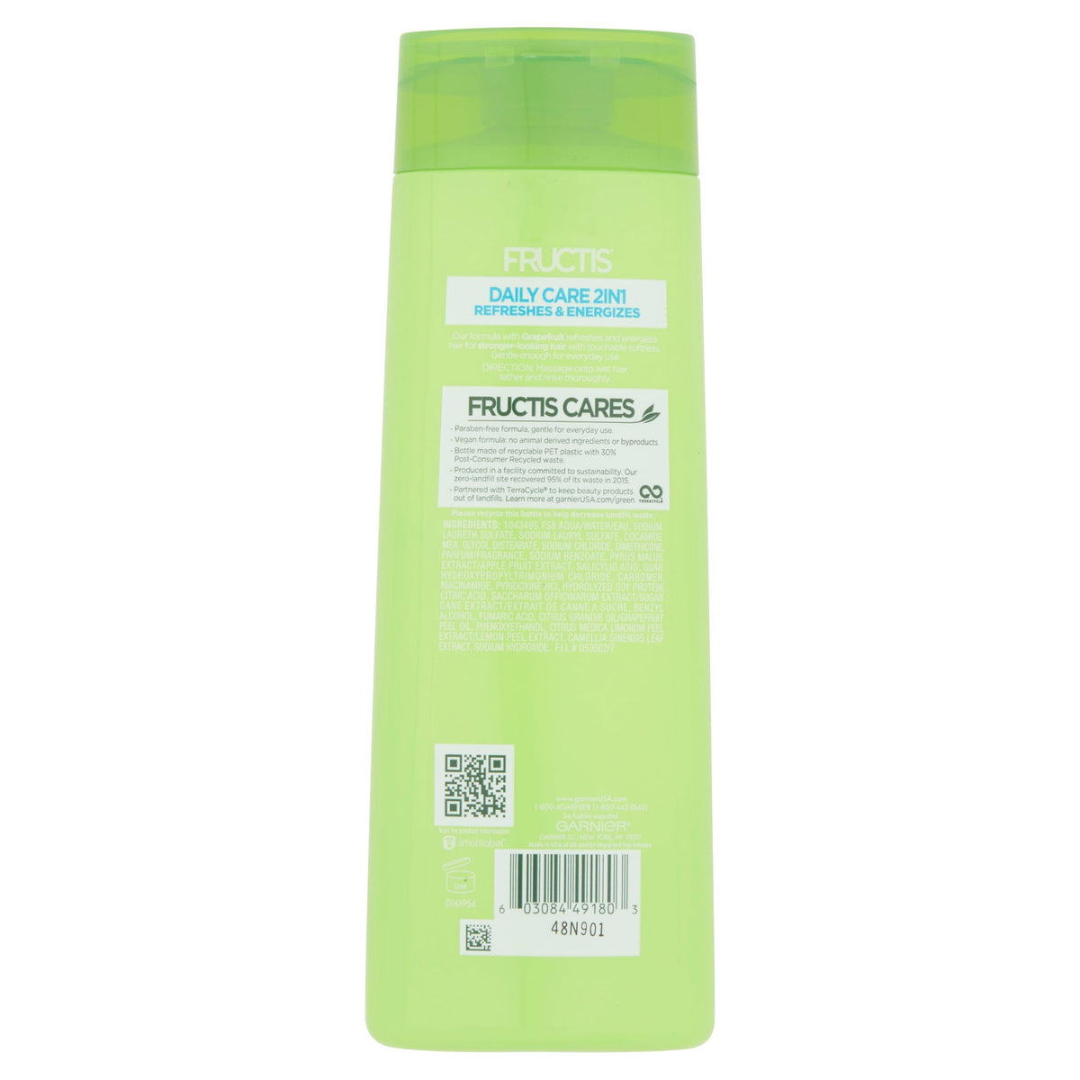 Garnier Fructis Haircare - Daily Care - 2 in 1 Shampoo & Conditioner - With Grapefruit - Net Wt. 12.5 FL OZ (370 mL) Per Bottle - Pack of 3 Bottles
