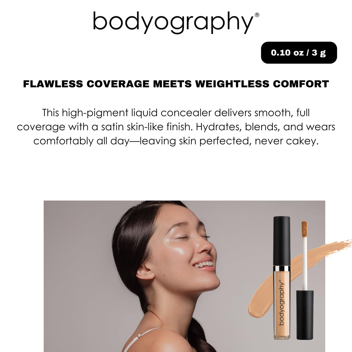 Skin Slip Full Coverage Concealer - L1 Cool Light by Bodyography for Women - 0.1 oz Concealer Beauty & Personal Care Bodyography