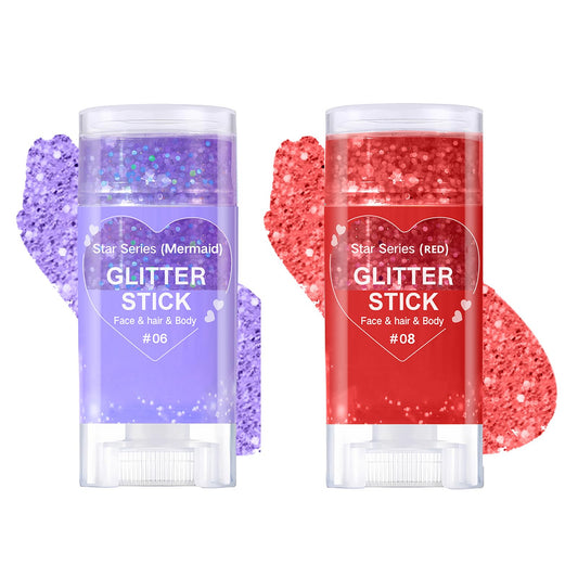 Body Glitter Stick,Mardi Gras Accessories,Sparkling Face Hair Glitter,Mermaid Sequins Chunky Glitter Face Paint,Singer Concert Outfit Festival Rave Beauty & Personal Care MINXUEYEN