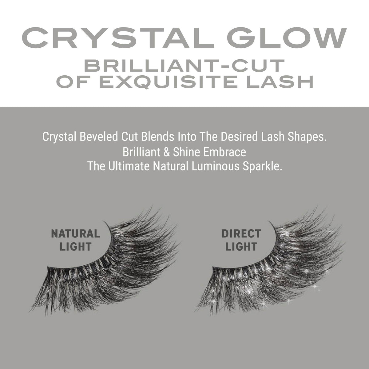 i•ENVY Crystal Glow False Eyelashes, Natural Luster Faux Mink Fake Eye Lash with Special Cut, Luminous Shine & Subtle Sparkle for Stunning Natural