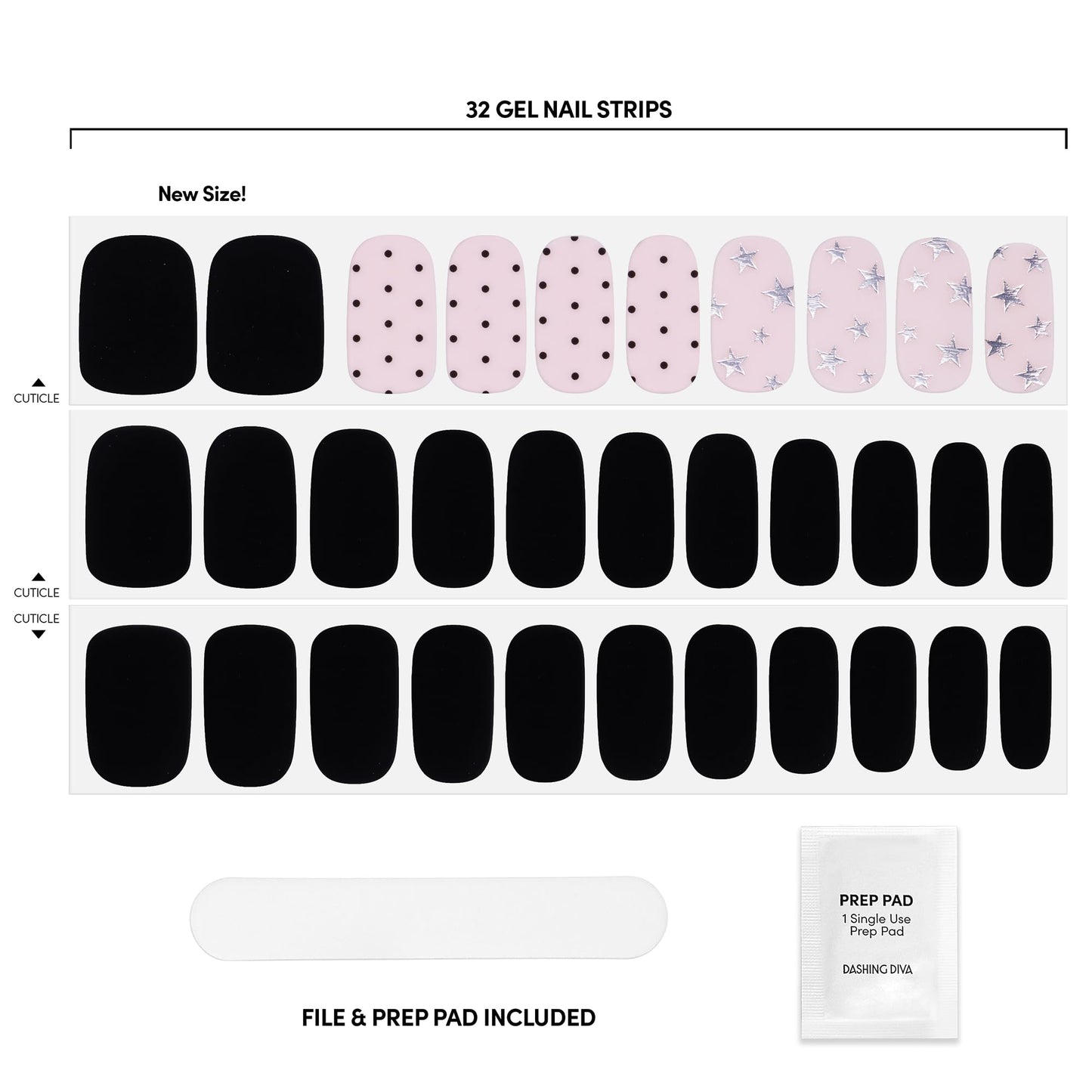 Dashing Diva Gloss Nail Strips - Matchy Matchy - UV Free, Chip Resistant, Long Lasting Gel Stickers - Contains 32 Wraps, 1 Prep Pad, 1 File Beauty and Personal Care Dashing Diva