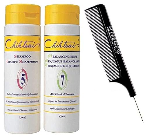 Chihtsai No. 5 SHAMPOO & No. 7 pH BALANCING RINSE Conditioner DUO SET, For Dry, Damaged, Chemically-Treated Hair (w/Sleek Comb) Number 5,7 (8.3 oz Beauty & Personal Care Chihtsai